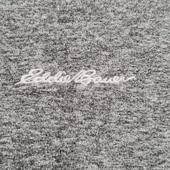 🔺️Eddie Bauer Gray Fleece 1/4 Zip Long Sleeve Sweatshirt Large - Picture 5 of 8